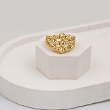 3 Sıra Dorika 14 Ayar Altın Yüzük