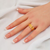 Üçlü Ajda 14 Ayar Altın Yüzük