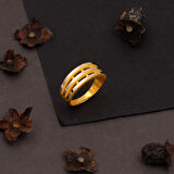 Üçlü Ajda 14 Ayar Altın Yüzük