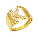 K Harfi Altın Yüzük