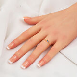 Lacivert Taşlı 14 Ayar Altın Markiz Yüzük