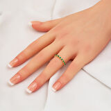 Zümrüt Işıltısı Yarımtur 14 Ayar Altın Yüzük