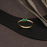 14 Ayar Altın Yeşil Bagetli Yüzük