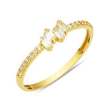 14 Ayar Altın Baget Minimal Yüzük