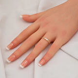 14 Ayar Altın Baget Minimal Yüzük