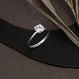 Beyaz Altın Tektaş Yüzük 14 Ayar