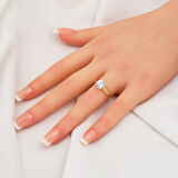 Kemerli 14 Ayar Altın Tektaş Yüzük