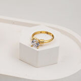 Kemerli 14 Ayar Altın Tektaş Yüzük