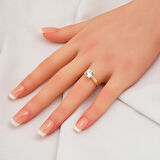 14 Ayar Tektaş Altın Yüzük