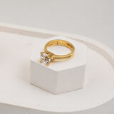 14 Ayar Tektaş Altın Yüzük