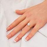 Altın Tektaş Yüzük 14 Ayar