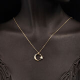 14 Ayar Altın Ayyıldız Kolye