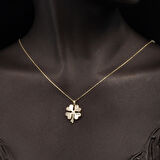 Işıltılı 14 Ayar Altın Yonca Kolye