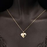 Kristal Kalp 14 Ayar Altın Kolye