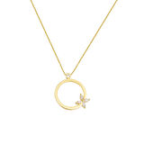 Kelebekli Halka 14 Ayar Altın Kolye