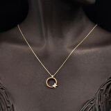 Kelebekli Halka 14 Ayar Altın Kolye