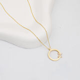 Kelebekli Halka 14 Ayar Altın Kolye