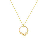 Bagetli Halka Altın Kolye 14 Ayar