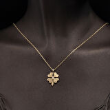 14 Ayar Altın Yonca Kolye