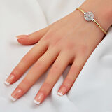 Balıksırtı Zincirli Altın Baget Bileklik 14 Ayar