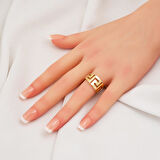 Versage Halkalı 14 Ayar Altın Üçlü Takı Seti