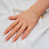 Zikzaklı Ajda Bileklik 14 Ayar Altın