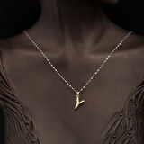 Balon Formlu Y Harfi Kolye Ucu 14 Ayar Altın