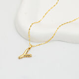 Balon Formlu Y Harfi Kolye 14 Ayar Altın