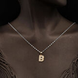 B Baş Harfi 14 Ayar Altın Kolye Ucu