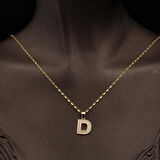 14 Ayar Altın D Harfi Kolye