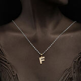 F Harfi Kolye Ucu 14 Ayar Altın