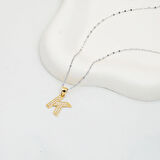 K Harfi Altın Kolye Ucu 14 Ayar