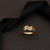 Kıvrımlı Tasarım 14 Ayar Altın Yüzük