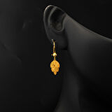 Defne Yaprağı 14 Ayar Altın Küpe