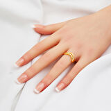 Zikzaklı Ajda Yüzük 14 Ayar Altın