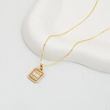 Köşeli Baget 14 Ayar Altın Kolye