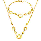 Parıltı Zinciri 14 Ayar Altın İkili Takı Seti