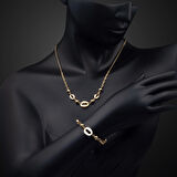 Parıltı Zinciri 14 Ayar Altın İkili Takı Seti