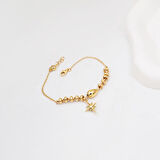 Kuzey Yıldızı Charmlı 14 Ayar Altın Bileklik