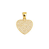Pırıltılı Kalp 14 Ayar Altın Kolye Ucu