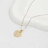 Pırıltılı Kalp 14 Ayar Altın Kolye Ucu