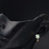 Su Yeşili Yonca Çocuk Küpesi 14 Ayar