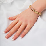 İtaly Leopar Desenli 14 Ayar Altın Bileklik