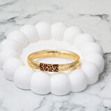 İtaly Leopar Desenli 14 Ayar Altın Bileklik