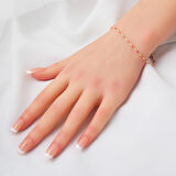 Pembe Mineli 14 Ayar Altın Bileklik