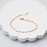 Kırmızı Mineli Altın Bileklik 14 Ayar