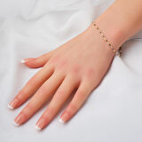 Lacivert Mineli 14 Ayar Altın Bileklik