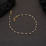 Lacivert Mineli 14 Ayar Altın Bileklik