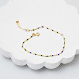 Lacivert Mineli 14 Ayar Altın Bileklik