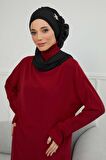 Yandan Fırfırlı Gümüş Aksesuarlı Şifon Hazır Türban,HT-106,HT-106